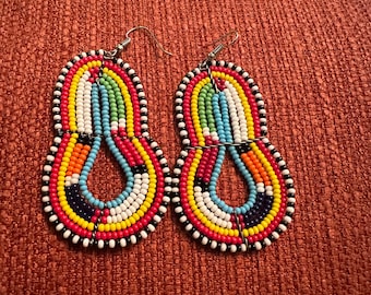 NEW African Handmade Beaded Earrings