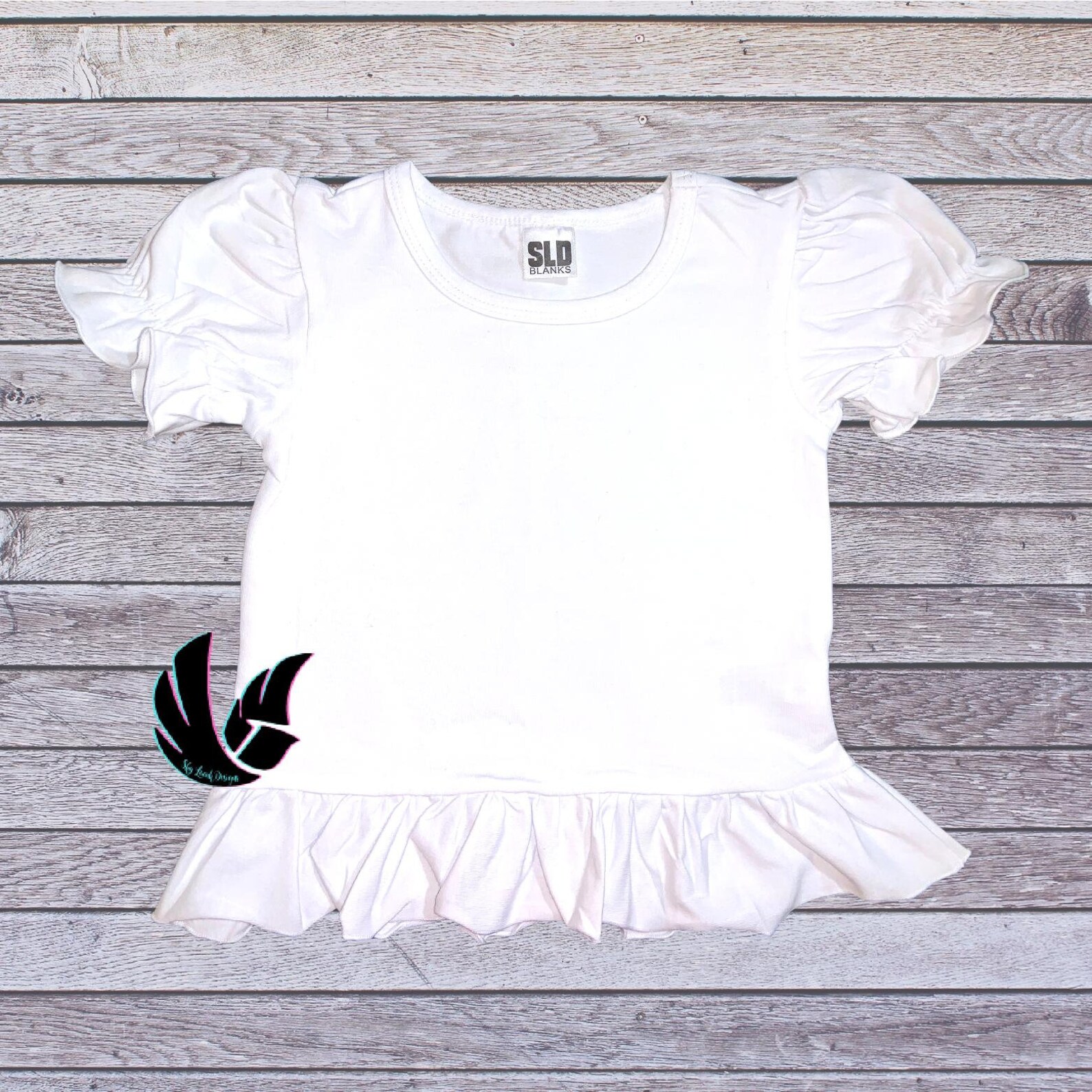 Girls Ruffle Sleeve Blank Shirt Embroidery Blank Shirt Etsy