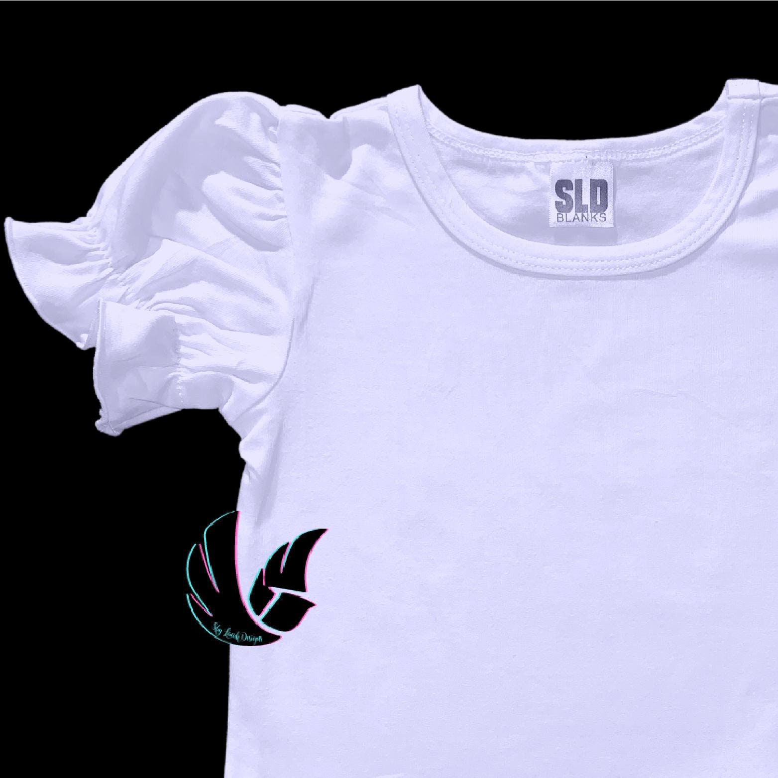 Ruffle Sleeve Girls Blank Shirt Toddler Embroidery Blank Etsy UK