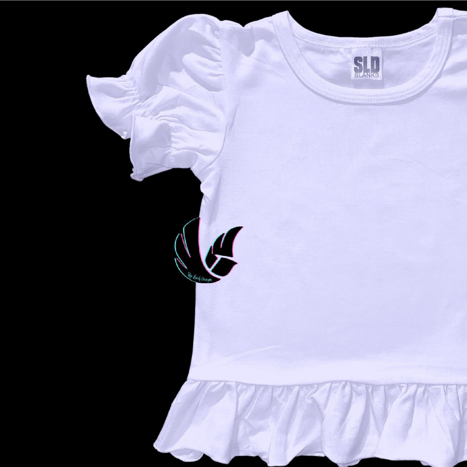 Ruffle Sleeve Girls Blank Shirt Toddler Embroidery Blank Etsy UK