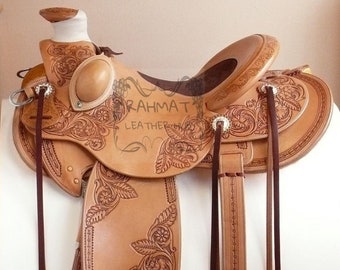 Western Horse Saddle Wade A Fork Premium Western Leather Roping Ranch 04 Om