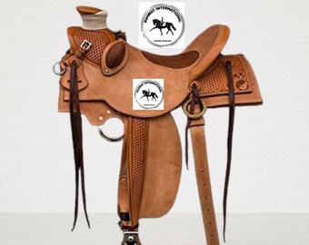 Sella Da Lavoro Western In Pelle Wade Tree - Per Ranch E Rodeo, Misure 35.6-45.7 Cm - Foto 2