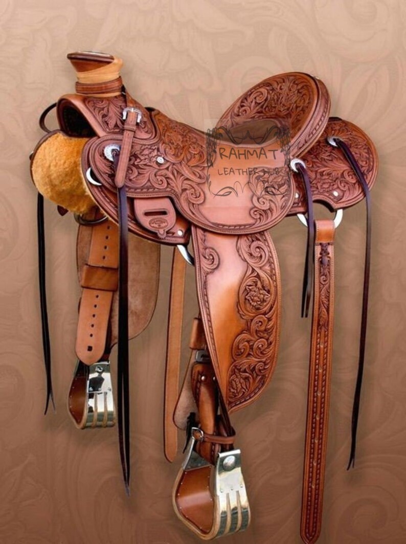 Western Horse Saddle Wade A Fork Premium Western Leather Roping Ranch 04 Om
