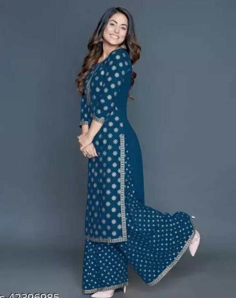 Designer Kurti Palazzo set at Rs.450/Piece in ahmedabad offer by Khodal  Fashion