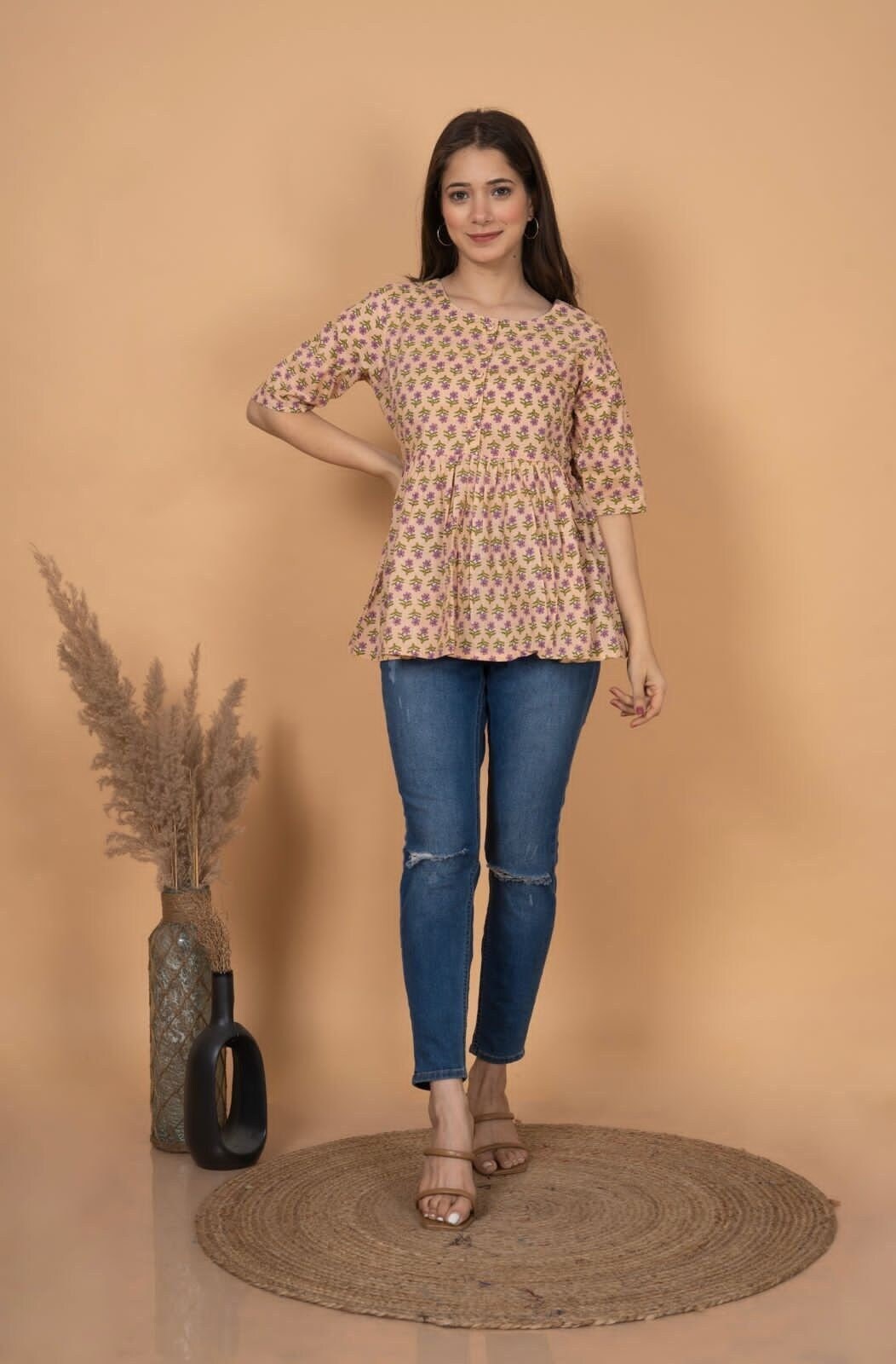 Frock type clearance top on jeans