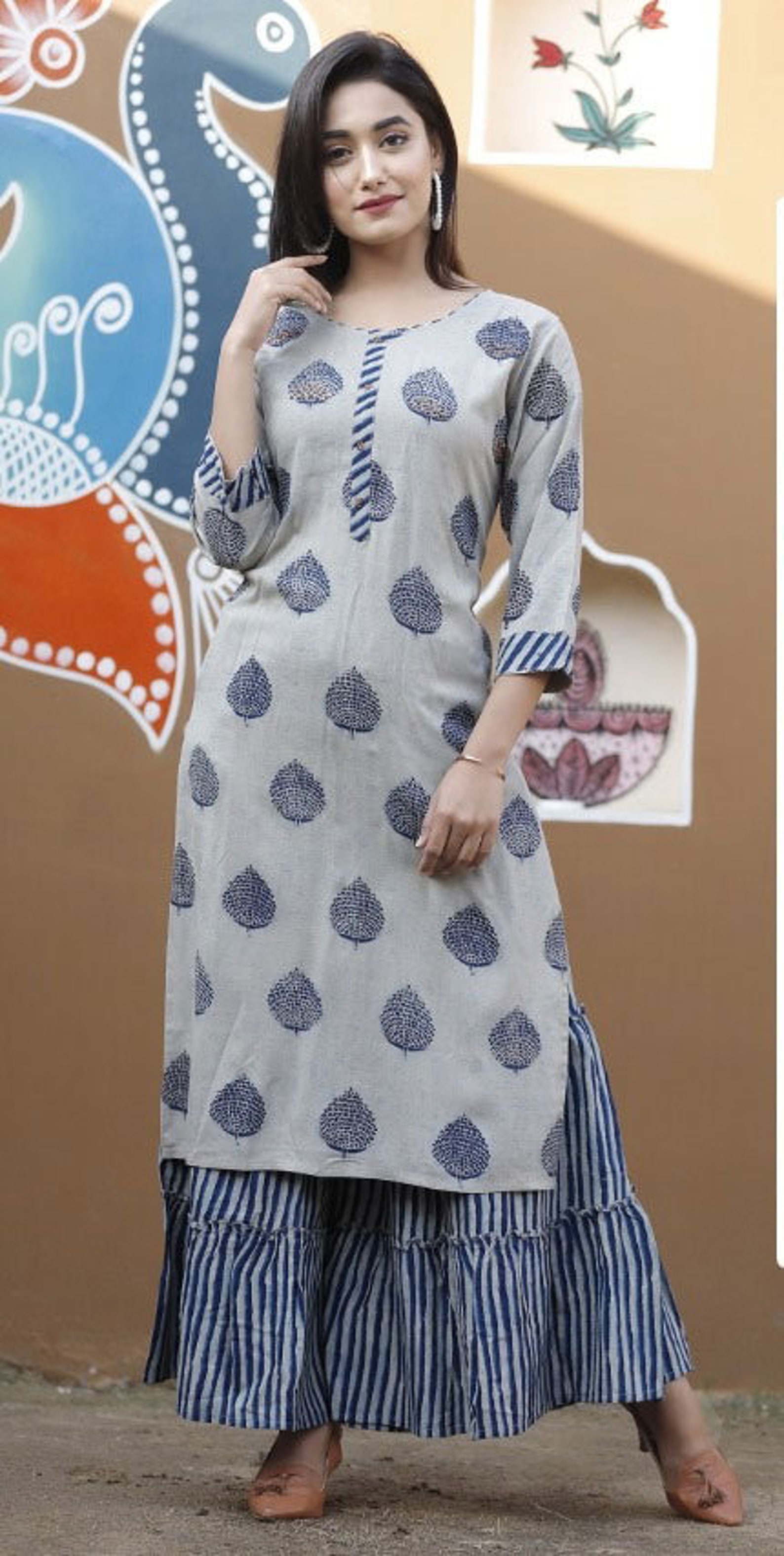 kurti with sharara set