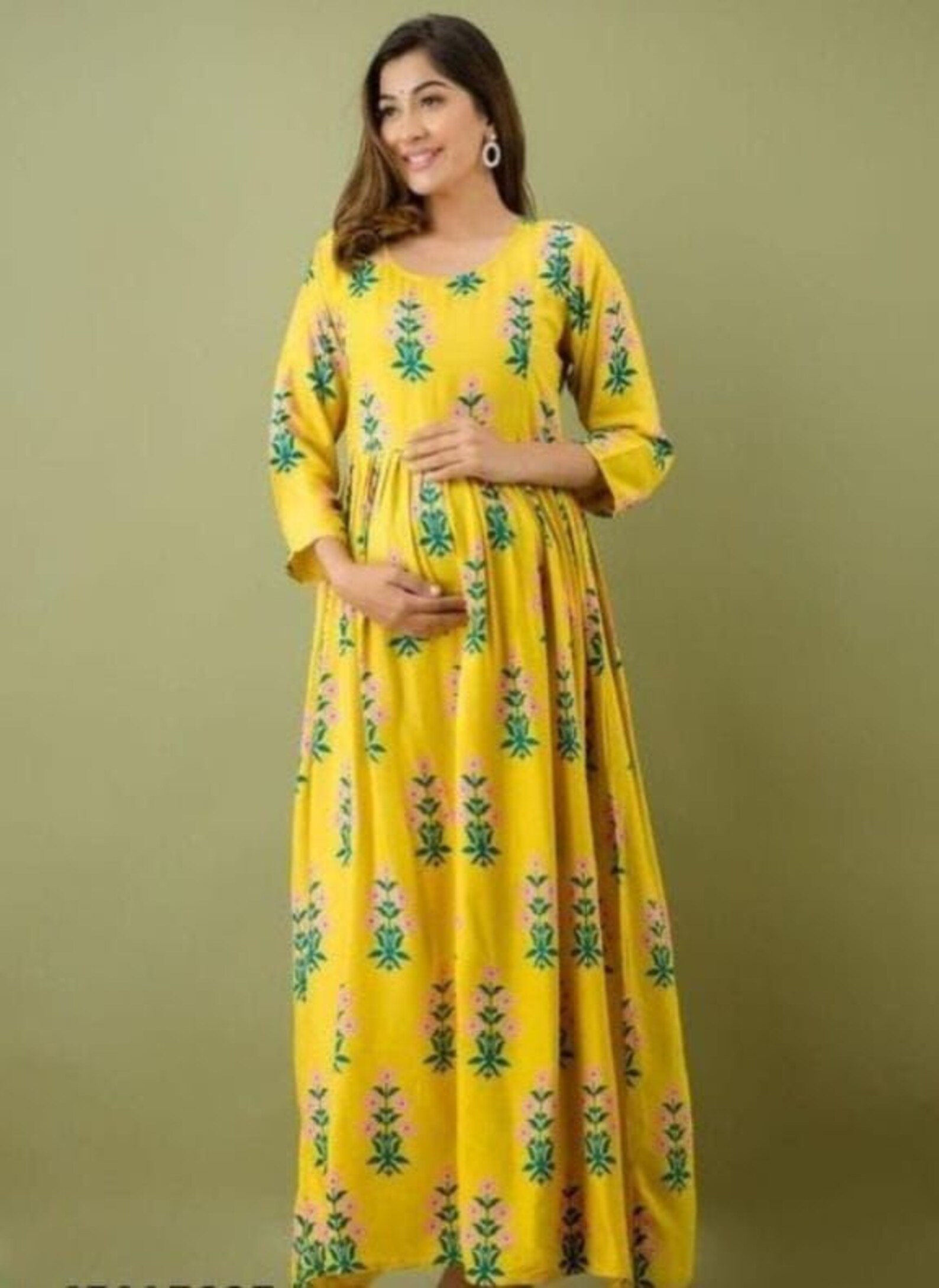 FLORAL MATERNITY NURSING Gown Zip for Baby Feeding Daily Wear Etsy