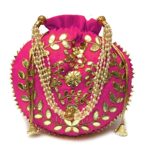 Lot of Indian Handmade Women Embroidered Clutch Purse Potli Bag
