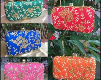 Wholesale Lot of Indian Handmade Embroidered Clutch Bags, Evening Party Indian Style Clutches, Wedding Favor, Gift For Her, Bridal Clutches