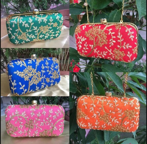 Wholesale Lot of Indian Handmade Embroidered Clutch Bags Evening