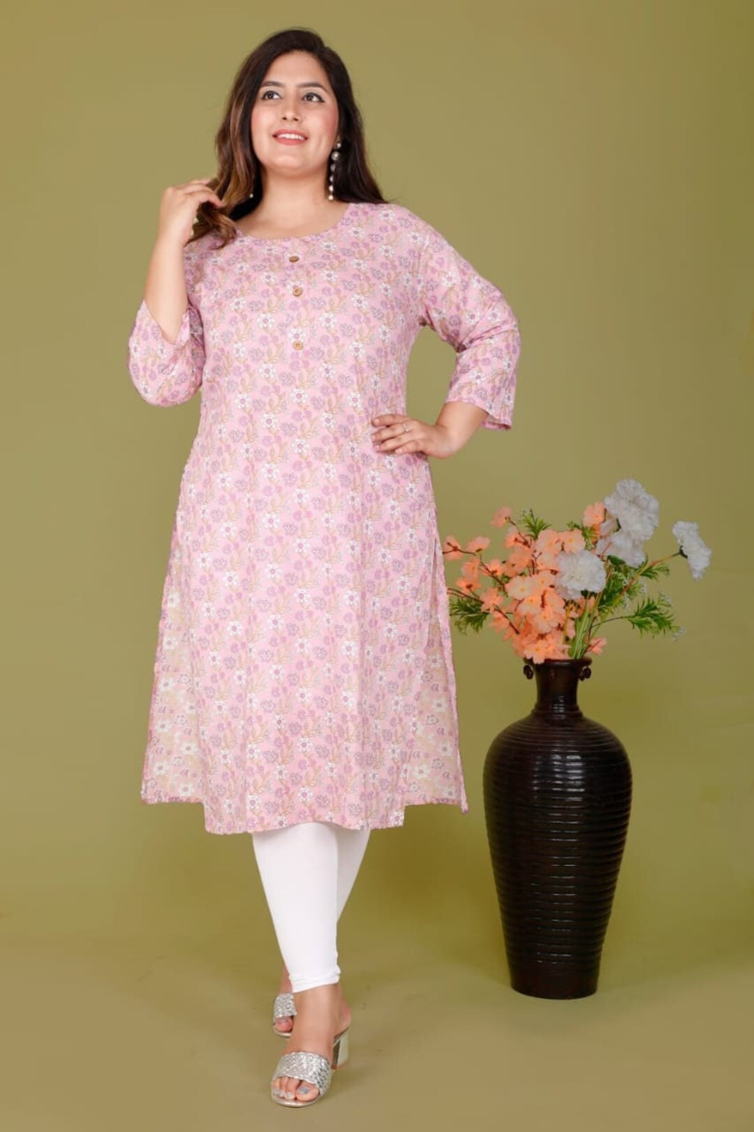 Cotton Plus Size Kurti Summer Special Dailywear Printed Kurti Light