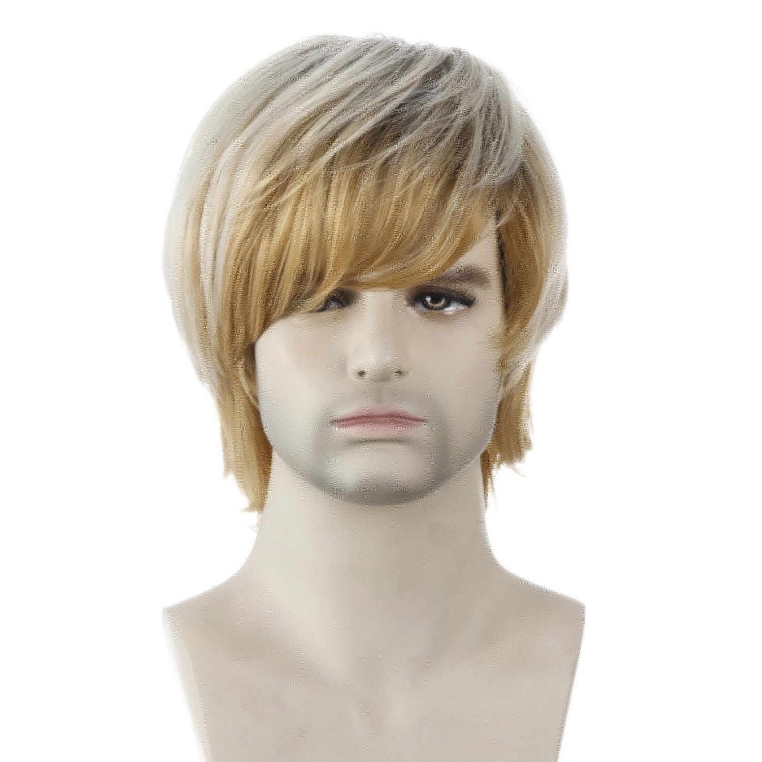 Mens Blonde Wig Natural Looking Medium Length Toupee Perfect Etsy