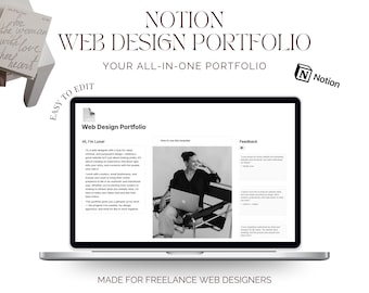 Notion Web Design Portfolio Template | Minimalist Freelance Showcase