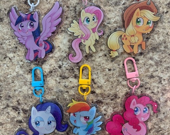 My Lil Pony Glitter Keychains