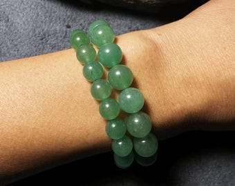 Green Aventurine Beaded Bracelet: Handmade Natural Stone Jewelry