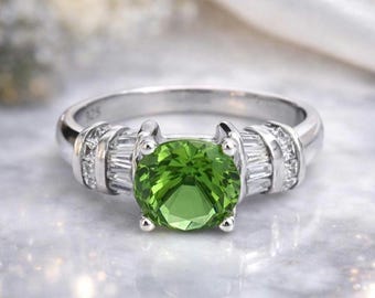Sultanite Color Changing Gemstone Ring, Sterling Silver Statement Ring