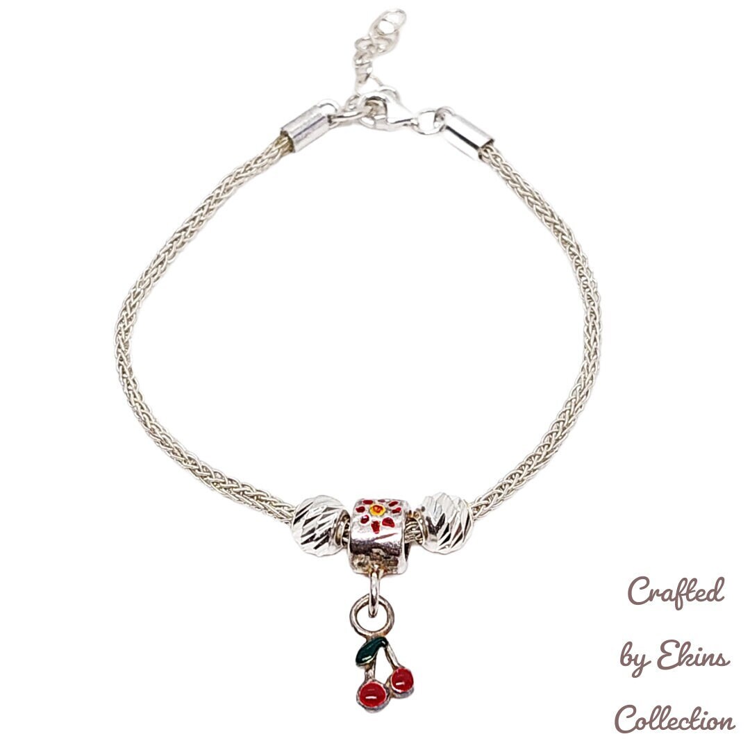 Handcrafted Traditional Chain Braided Cherry Charm Girl