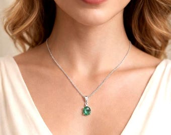 Sultanite Necklace, Sterling Silver Pendant, Color Changing, Oval Gemstone Turkish Jewelry