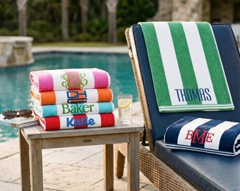 Monogrammed Beach Towels – Personalized Embroidered Towels | Housewarming Gift