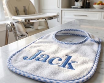 Personalized Embroidered Baby Bib – Soft Cotton, Baby Shower Gift