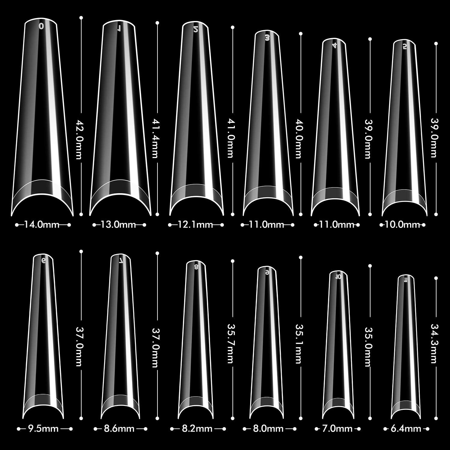 550PCS Extra Long XXL Coffin Nail Tips No C Curve Etsy