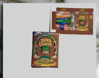 1/12 Scale food Lucky Charms cereal printable template digital box