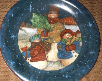 Certified International Frosty Snowman Family-Winget -Dinner Plate