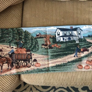 vintage woven tapestry table runner