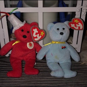 McDonald Beanie Babies, Happy Meal 25th Bear, 2004 Mcdonald Ty 25 Years of Happiness  Big Red Shoe