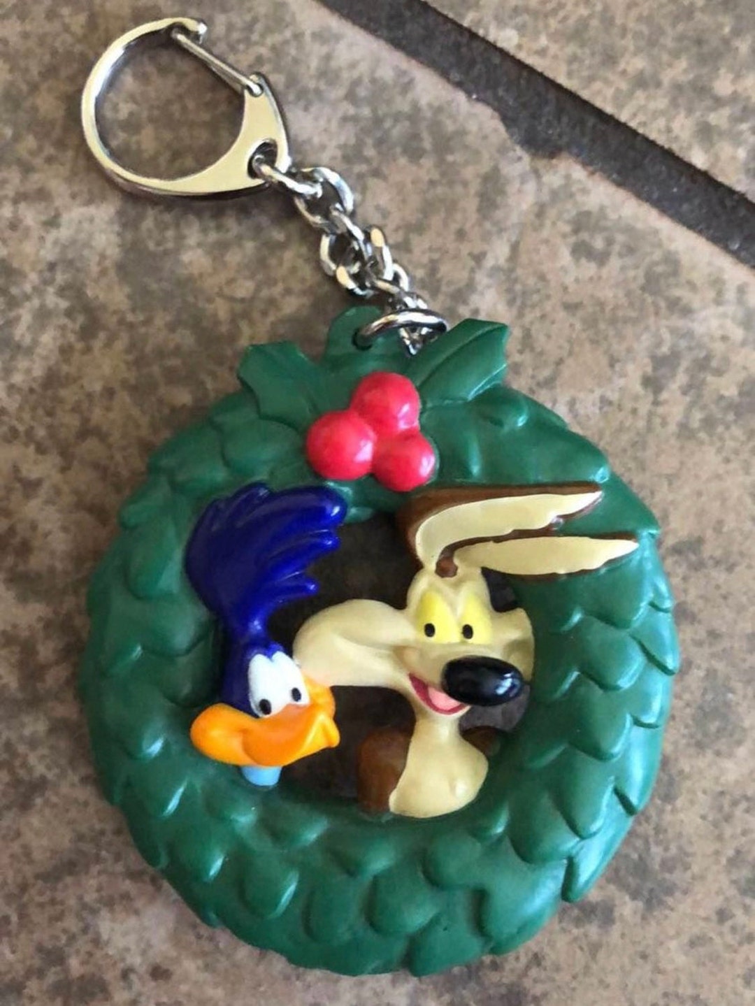 Vintage Wiley Coyote & Roadrunner PVC Keychain Wreath Etsy