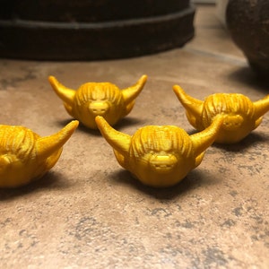 Highland cow tire valve stem covers set of 4
