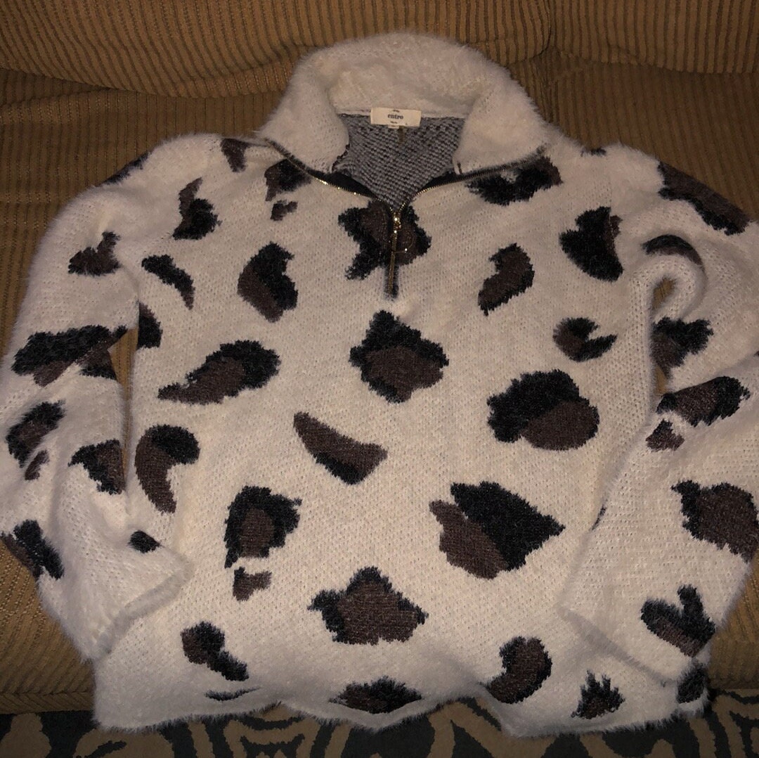 Entro Womens Small Cow Print Sweater Etsy UK