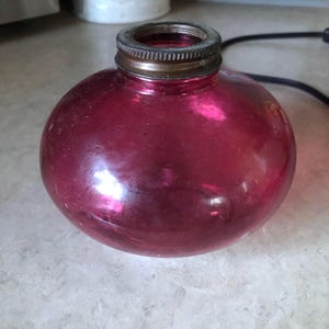 vintage pink oil lamp base only
