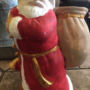 vintage 90s ceramic hand painted santa