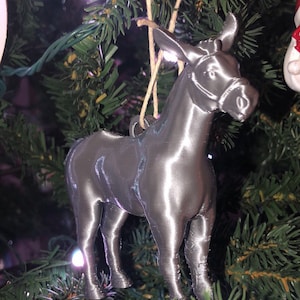 Donkey Christmas ornament figurine