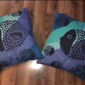 Fish pillows decor set of 2