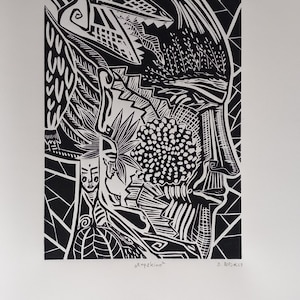 Head cinema/linoleum print