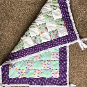 Handmade patchwork cot quilt