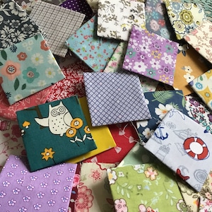 Cuadrados de patchwork listos para coser