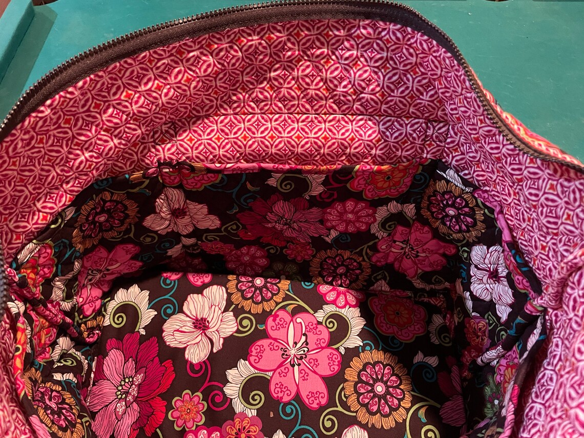 Floral rose Vera Bradley Duffle Etsy