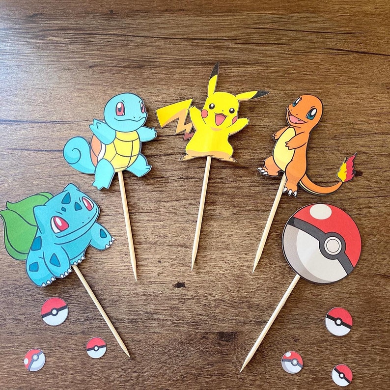 Pokemon Cupcake Toppers Etsy