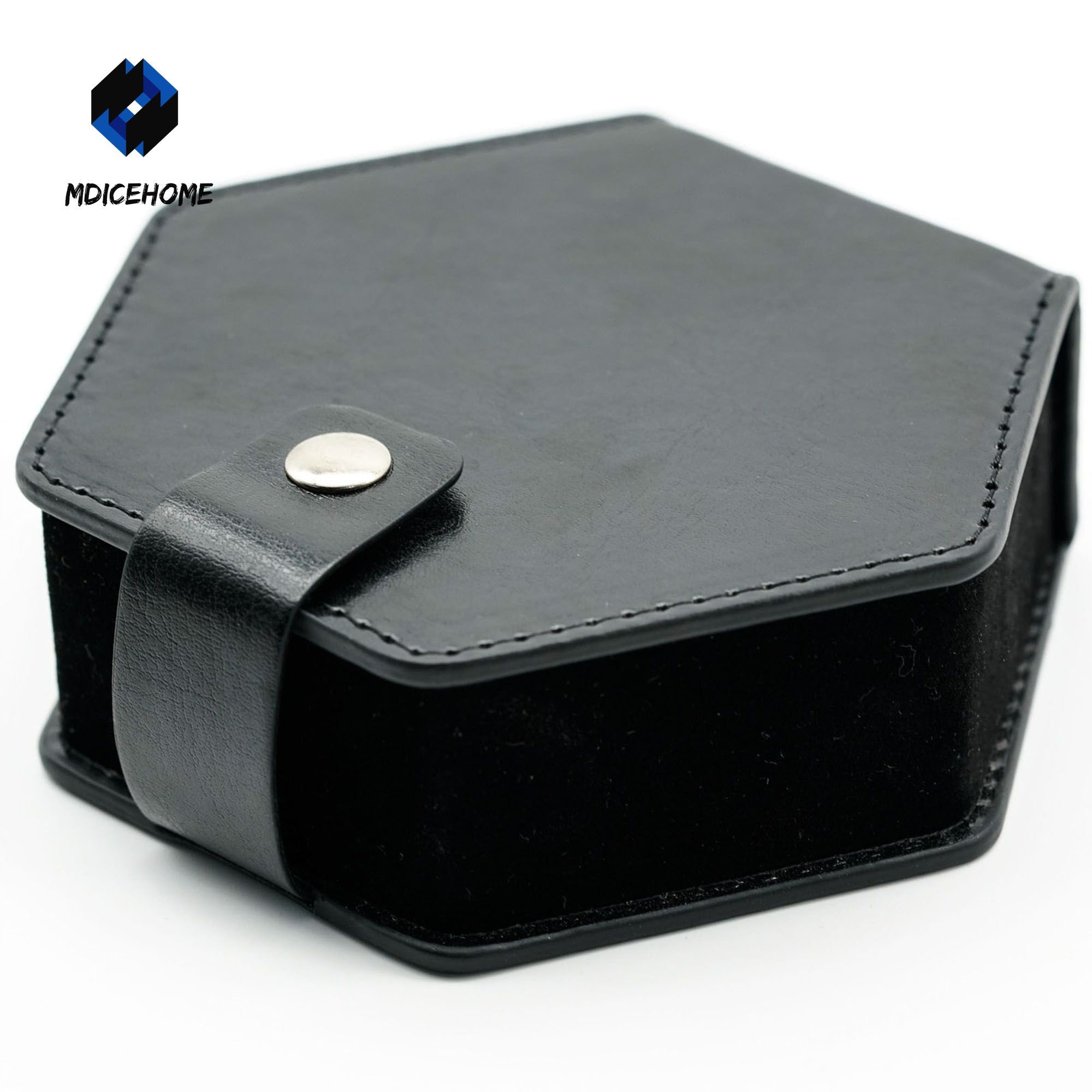 Leather Dice Case With Random 7PCS DND Dice Black Hexagonal Etsy