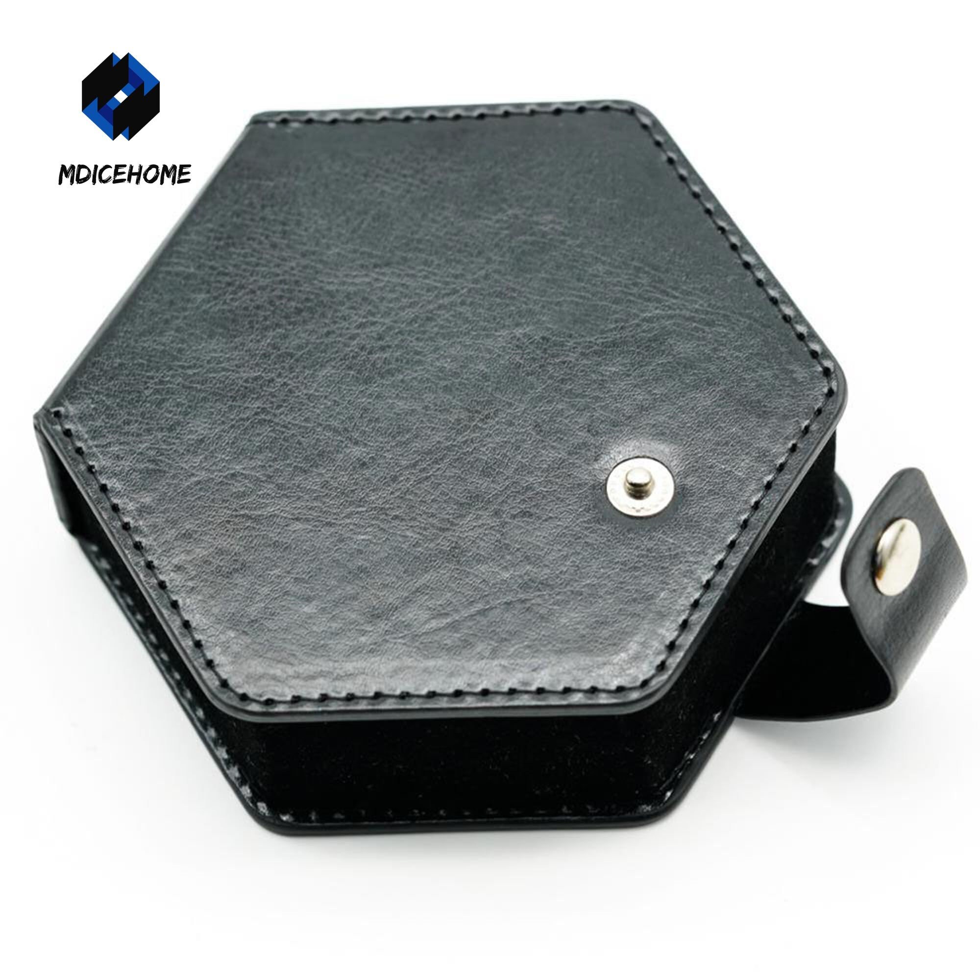 Leather Dice Case With Random 7PCS DND Dice Black Hexagonal Etsy