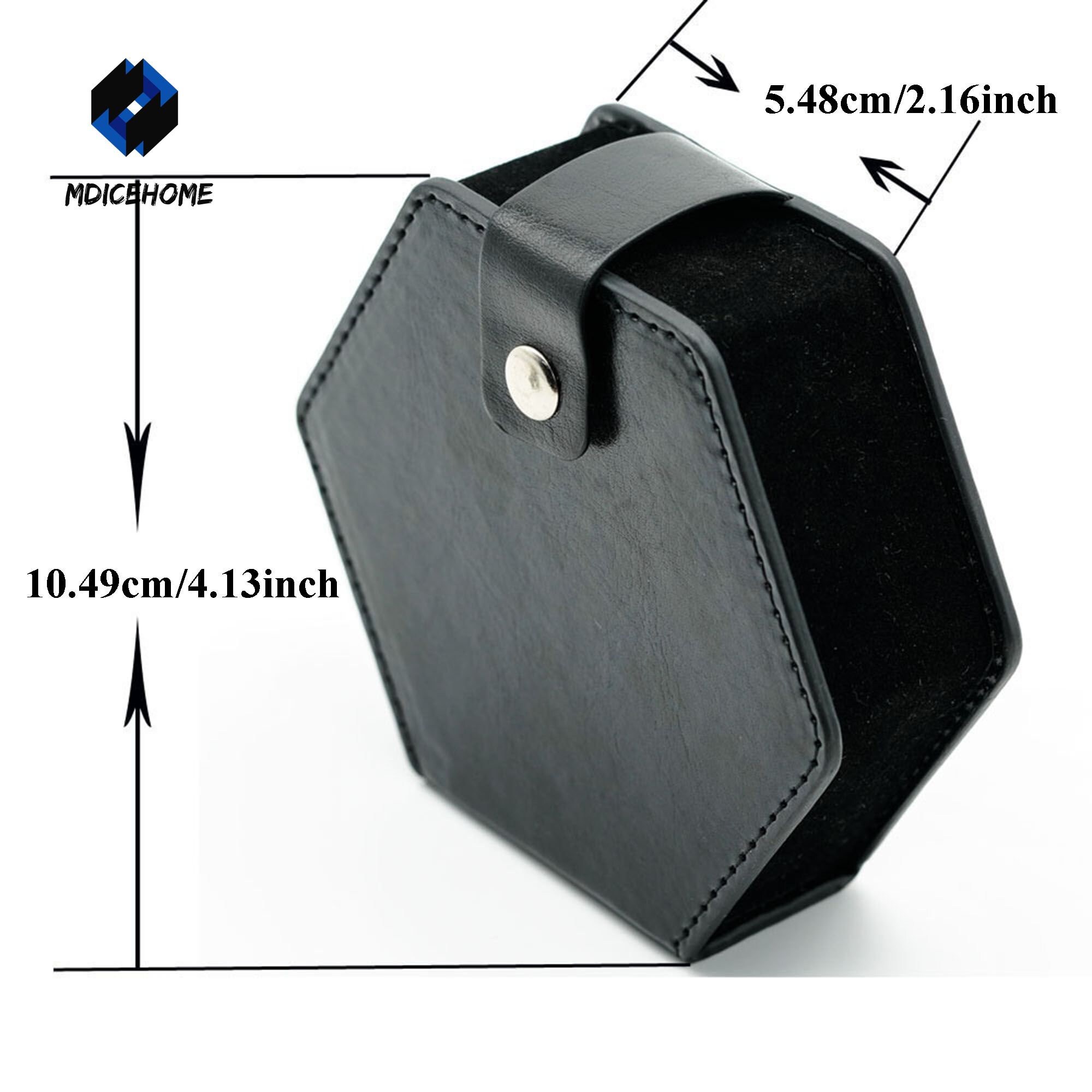 Leather Dice Case With Random 7PCS DND Dice Black Hexagonal Etsy