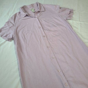 Vintage 100% Linen Button Up Maxi Dress Bridgewater Studio Lavender Plus Size X