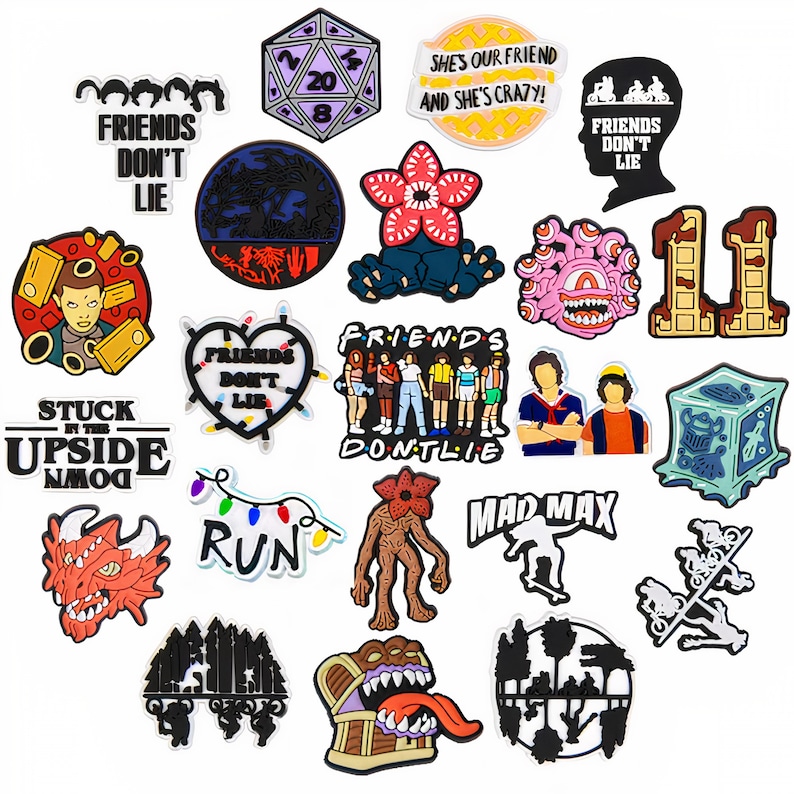 Stranger Things Croc Shoe Charms 22pcs Friends Don't Lie Etsy India