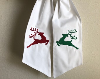 Reindeer sash in white, ivory or red. ***FREE SHIPPING***