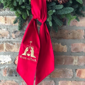 Nativity Peace on Earth Christmas wreath sash. ***FREE SHIPPING***