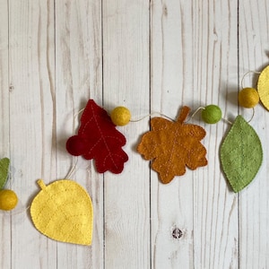 Fall Felt Leaf Garland, Fall Garland for Mantel, Thanksgiving Garland, Fall Decor