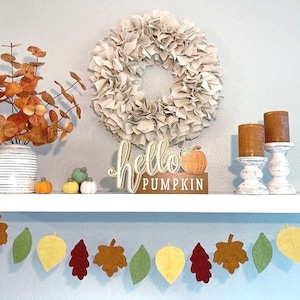 Fall Felt Leaf Garland, Garland for Mantel, Fall Decor, Fall Leaves, Thanksgiving Garland